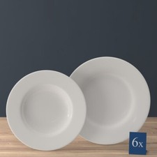 Villeroy & Boch, Twist White, Servizio Piatti 12 pezzi (6 piatti piani, 6 piatti
