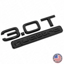 17-22 Audi Sport Car Rear Trunk Lid 3.0T Quattro Nameplate Emblem Badge Blackout