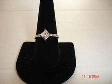 SQUARE ANGLED CUBIC ZIRCONIA STONE RING WITH ACCENTS, SIZES 5, 6, 8, 9, 10