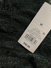 Wild Fable Sleeveless Ruched Bodycon Dress- Black Sparkle- Medium - NWT!