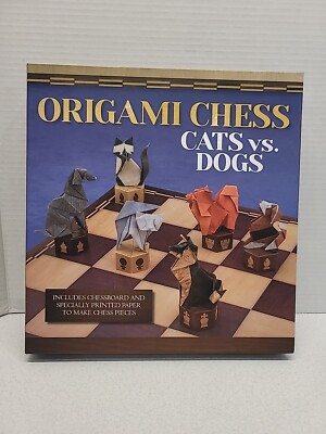 Origami Chess Cats Vs. Dogs Kit  To Make Chess Pieces Paper Craft