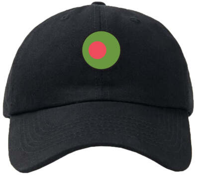 Bangladesh Flag Circle Black Baseball Cap Personalization Available