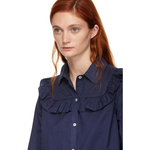 APC Memphis Blue Cotton Shirt Size EU38