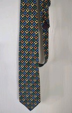 Vintage Boston Traders, Geometric Colors, 1990's Style, Silk, Made In USA
