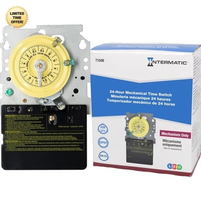 T104M Mechanical Time Switch Mechanism 24-Hour Dial 12 Settings