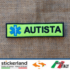 Toppa Toppe Patch AUTISTA con CROCE ESCULAPIO base giallo fluo con velcro M + F