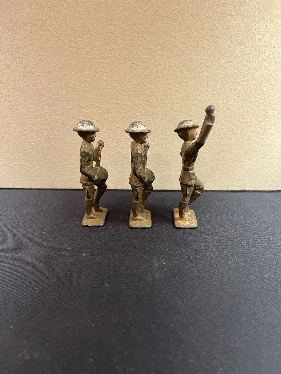 Antique Cast Iron Toy Soldiers Army World War I WWI Barclay Manoil Grey Iron
