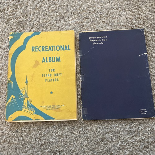 2 Vintage Piano Books:  Recreational Album For Piano Duet Players And