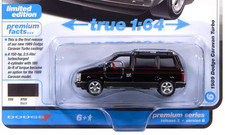 Auto World Mighty Minivans Black 1989 Dodge Caravan Turbo 1:64 Diecast Car