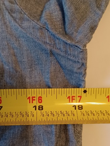 Sid Mashburn Shirt Mens Small Blue Linen Blend Button Up 4 Pockets Casual - Picture 3 of 6