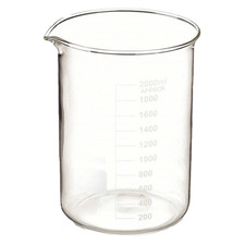 Lot of 4x 5YGZ8 Beaker 2 L, 67.6 fl oz, Low Form, Colorless, Glass, Autoclavable
