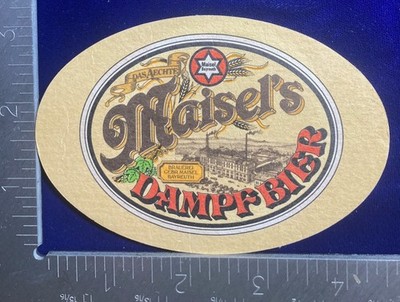 MAISEL  MAISEL'S BAMBERG DAMPF BIER . 3.X5  INCH OVAL BEER COASTER RARE
