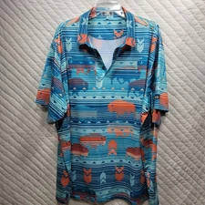 Raised By Coyotes Polo Shirt Mens 3XL Caprock Buffalo Golf Performance Outdoor