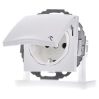 Berker Schuko-Steckdose Polarweiß + Klappdeckel 47441909