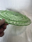 VINTAGE Jeanette Windsor Uranium Depression Green Glass Cake Plate