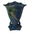 Roseville Bleeding Heart Blue 1940 Vintage Art Deco Pottery Ceramic Vase 968-8