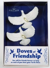 Kurt Adler Resin Friendship Dove Ornament Set of 2 , 4.5" 4.5", White