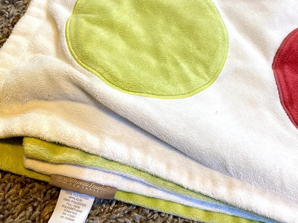 1T !WOW! DWELL STUDIO Colorful Circles Dots Plush Minky Velour baby crib Blanket - Image 4 of 4