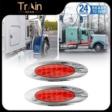 2pcs 6.6in Oval 12 Red Led Side Marker Lights Trailer Rear Turn Signal Lights 2pcs 6.6in Oval 12 Red Led Side Marker Lights Trailer Rear Turn Signal Lights