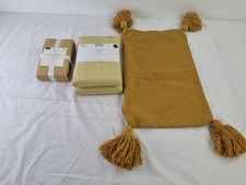 M&S Zara Home 3pcs Bundle Pillowcases Super King Sheet Cushion Cover Yellow New