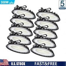 10 Pack 300W UFO Led High Bay Light Industrial Commercial Warehouse Shop Light