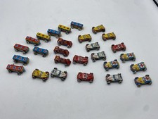 Lot Of 27 Miniature 1-3/4 Colorful Tin Litho Toy Cars W/Metal Wheels
