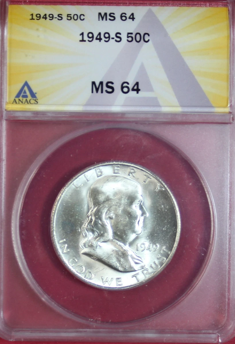 1949 Year Grade MS 64 Franklin Half Dollars (1948-1963) for sale