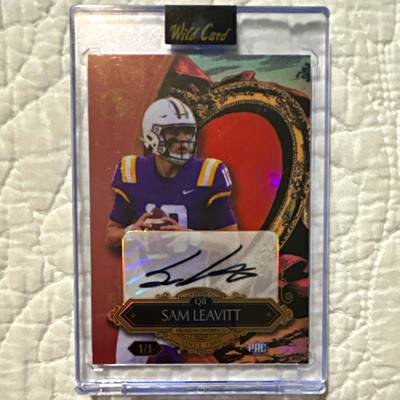 Wild Card Sam Leavitt True 1/1 Auto Sweet Artist Proof LSU