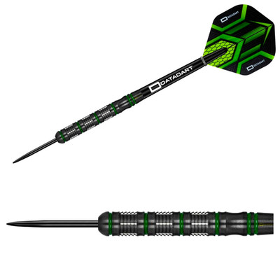 Datadart Marauder | Steeldarts 90% Tungsten | 23g | Black/Green | Dartpfeile Set