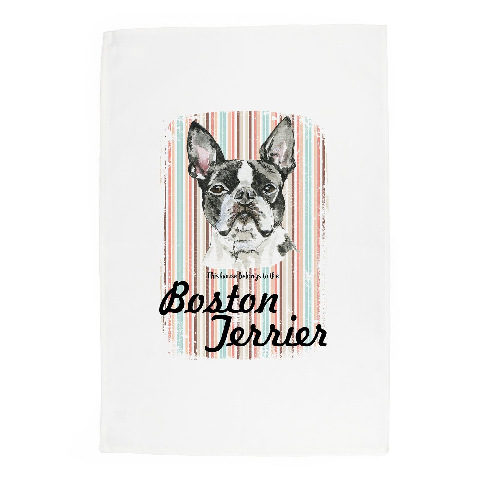 Boston Terrier Tea Towel - Novelty Dog Themed Gift Kitchen Linen/Dish Cloth