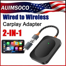 Wireless CarPlay Adapter for Apple iPhone  Android Auto USB Adapter Plug  Play