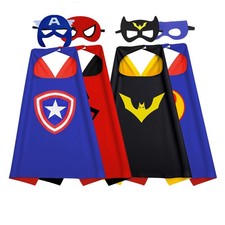 Kids Capes and Masks Boys Girls Costumes for Halloween Christmas Cosplay Dres...