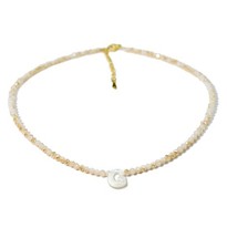 Initial Necklaces for - Trendy Beaded Choker Necklace for , Handmade Letter C...