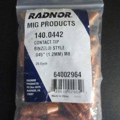 Contact Tip, 0.045, Binzel, Standard, PK25 - 64002964