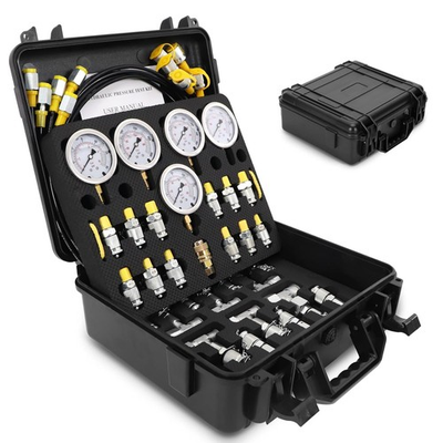 #ad Hydraulic Pressure Test Kit 5 Gauge 13 Coupling 14 Tee Connectors For Excavator $148.88