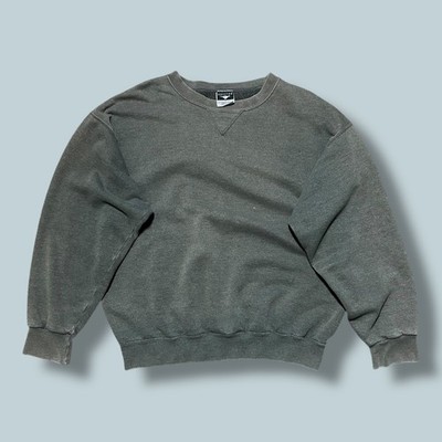Vtg Sun Faded Sweatshirt Thrashed Crewneck 90s y2k Grunge Aesthetic Gray Large