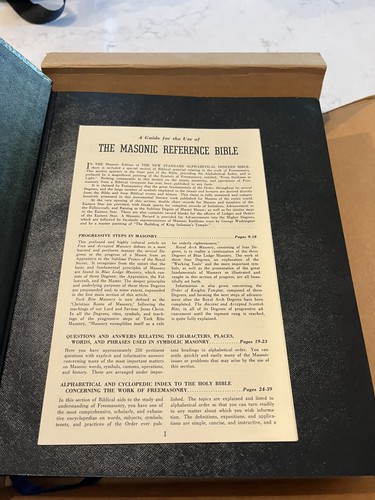 Holy Bible King James Masonic (LOT) 1960 Edition Hertel & Other Mason Items Too