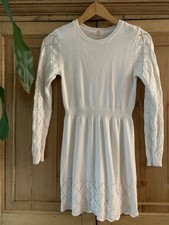 Cat  Jack Long Sleeve Sweater Dress  Cream Ivory Holiday Sparkle  Girls 10-12