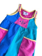 Vintage Gymboree Girl's Romper Overalls Colorblock Rainbow Tag Pockets SIZE READ