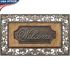 Coir Rubber Door Mat Heavy Duty Outdoor Welcome Mat Eco Friendly Molded Rug New