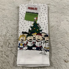 Peanuts Snoopy and Gang Christmas Carol set of 2 Kitchen Towels NEW
