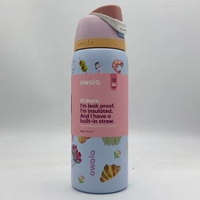 Owala x Urban Outfitters 32oz FreeSip Picnic Prep Macaroon Blue Water Bottle