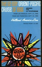 Holland-America Line S S Statendam Orient-Pacific Cruise folder 1966