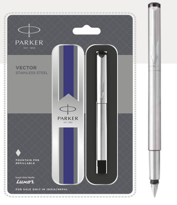 Parker Vector Stainless Steel Fountain Pen Chrome Trim (Pack Of 1)