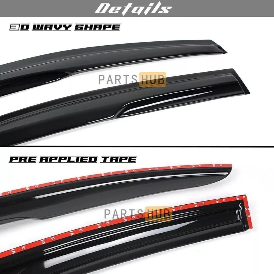 Para Kia Optima JDM 2016-2020 Ventana Visera Ventilación Sombrilla Sol Lluvia Deflector Foto 2 de 4