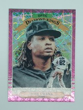 Jose Urena 2019 Donruss Optic #20 Diamond Kings Pink Velocity SN 91/199 Marlins