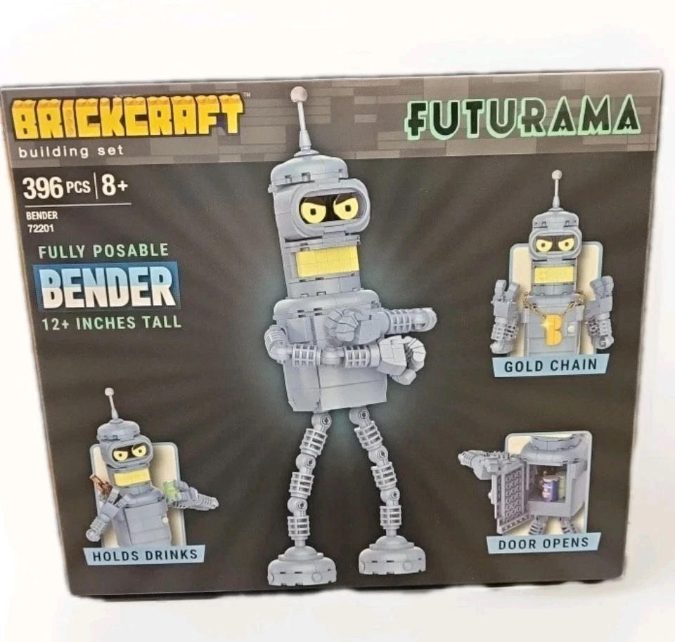 Futurama Bender Brick Building Kit (396- Plastic Piece Set), Sci-Fi Collectible  - Image 3 of 4