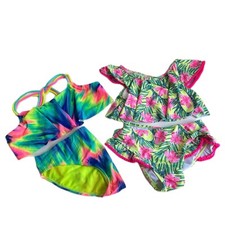 Lot Of 2 Girls 2 Piece Bikini Swimsuit Nicole Miller Wonder NationSize L 10-12 