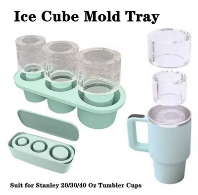 3-Gitter Eiswürfelform für Stanley 30/40 Unzen Becher Tassen Silikon Wiederverwendbar