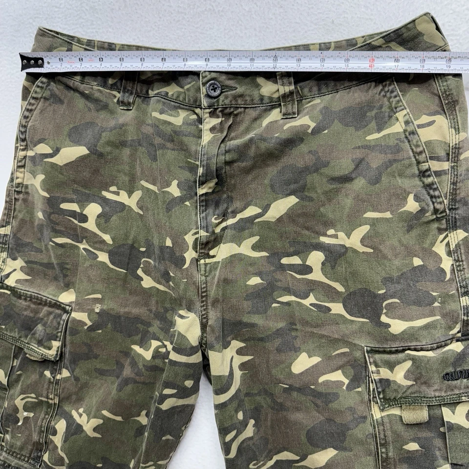 Pantalones Cortos Y2K Quiksilver Camuflaje Bolsillos Sueltos Sueltos Carga 38 Patinador Grunge Foto 4 de 4